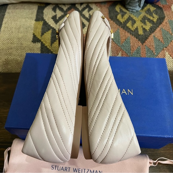 STUART WEITZMAN Hillia In Latte Light Beige Nappa Quilted Leather US10 AA - Picture 12 of 17